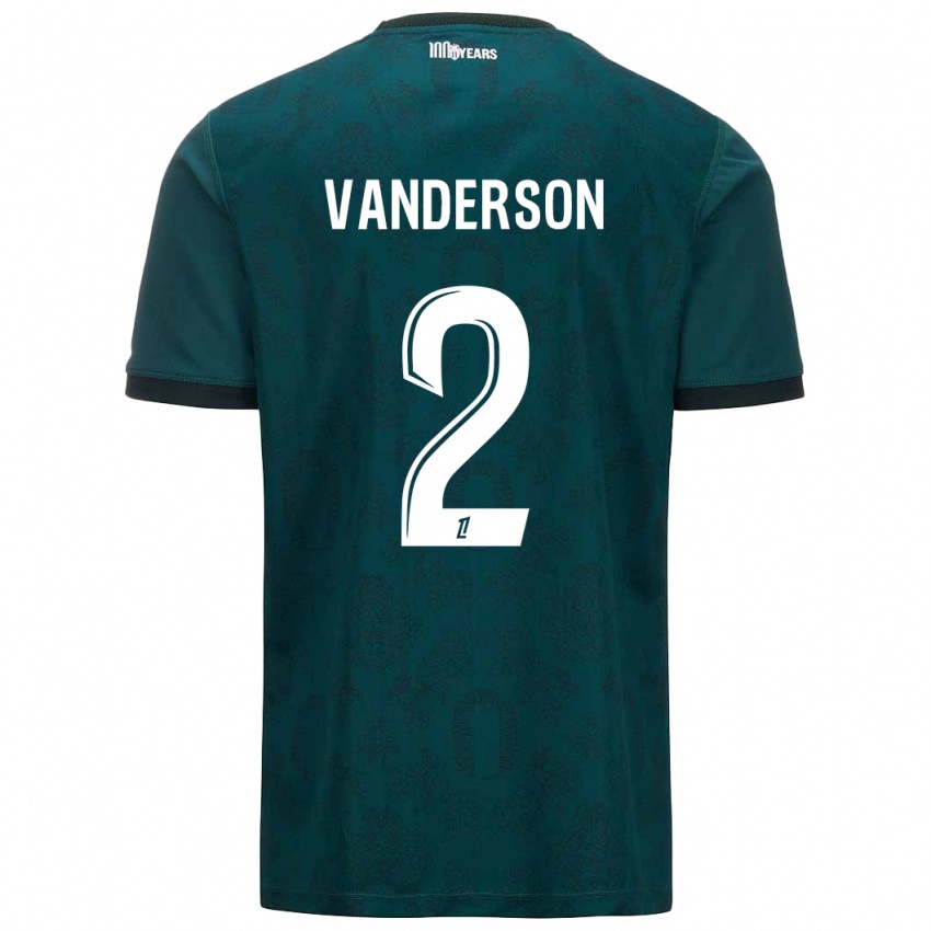 Gyermek Vanderson #2 Sötétzöld Idegenbeli Jersey 2024/25 Mez Póló Ing