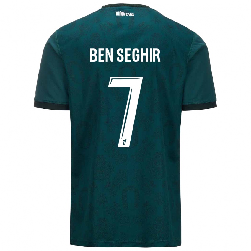 Gyermek Eliesse Ben Seghir #7 Sötétzöld Idegenbeli Jersey 2024/25 Mez Póló Ing