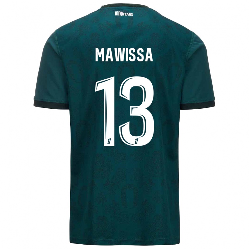 Gyermek Christian Mawissa Elebi #13 Sötétzöld Idegenbeli Jersey 2024/25 Mez Póló Ing