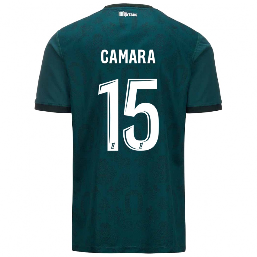 Gyermek Lamine Camara #15 Sötétzöld Idegenbeli Jersey 2024/25 Mez Póló Ing