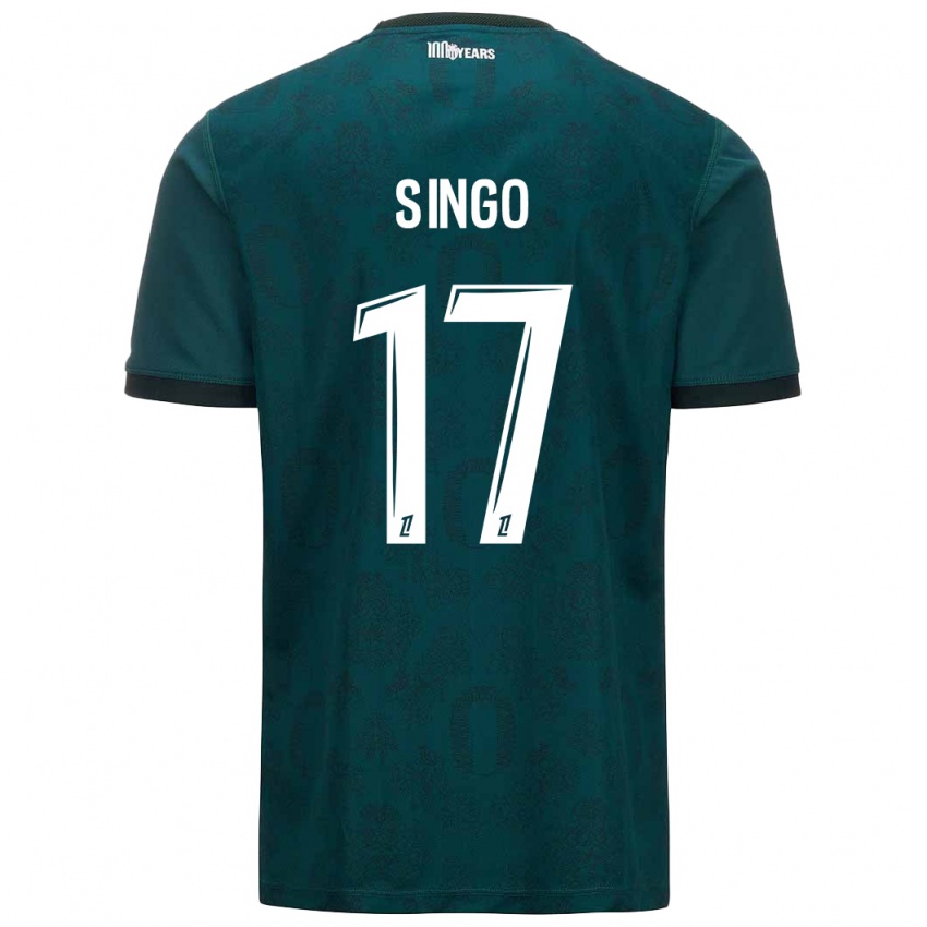 Gyermek Wilfried Singo #17 Sötétzöld Idegenbeli Jersey 2024/25 Mez Póló Ing