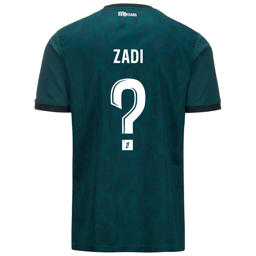 Gyermek Alain Zadi #0 Sötétzöld Idegenbeli Jersey 2024/25 Mez Póló Ing