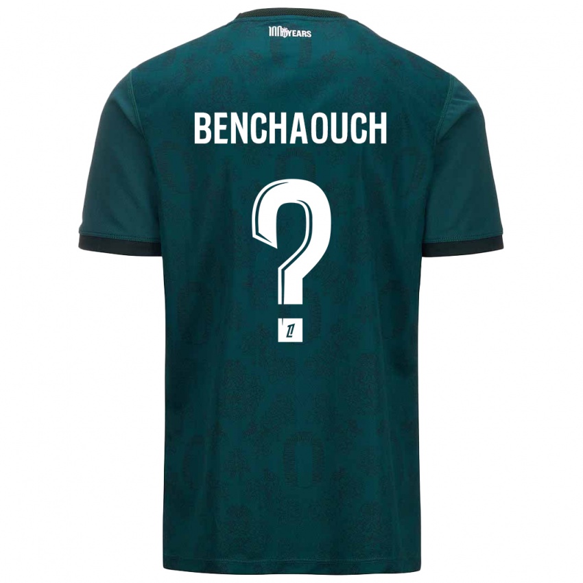 Gyermek Yanis Benchaouch #0 Sötétzöld Idegenbeli Jersey 2024/25 Mez Póló Ing