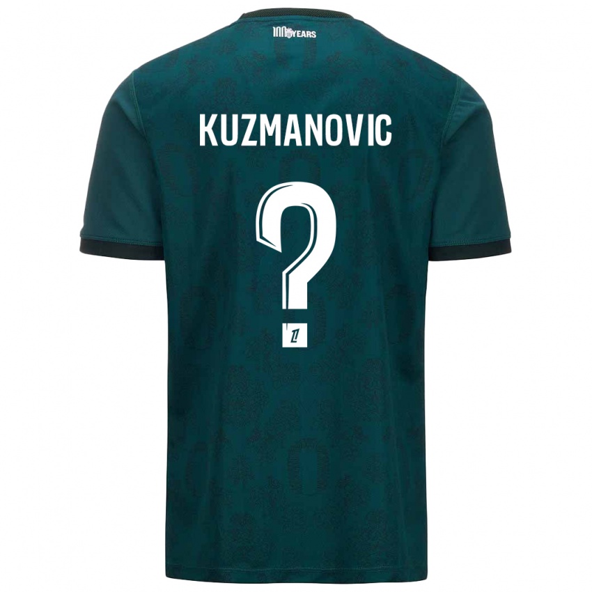 Gyermek Dejan Kuzmanovic #0 Sötétzöld Idegenbeli Jersey 2024/25 Mez Póló Ing