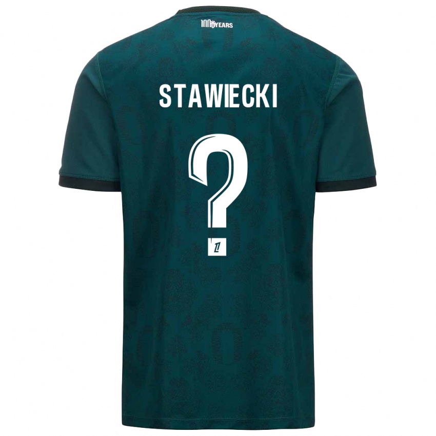 Gyermek Jules Stawiecki #0 Sötétzöld Idegenbeli Jersey 2024/25 Mez Póló Ing