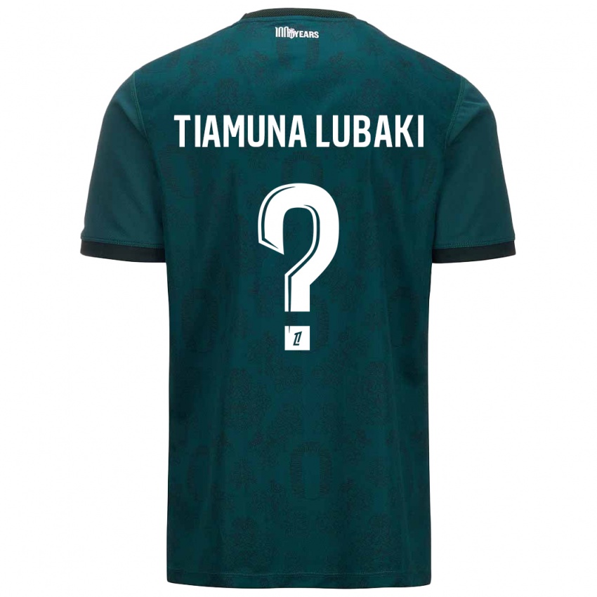 Gyermek Loïc Tiamuna Lubaki #0 Sötétzöld Idegenbeli Jersey 2024/25 Mez Póló Ing