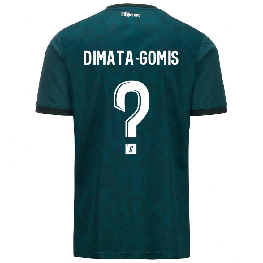 Gyermek Kamron Dimata-Gomis #0 Sötétzöld Idegenbeli Jersey 2024/25 Mez Póló Ing