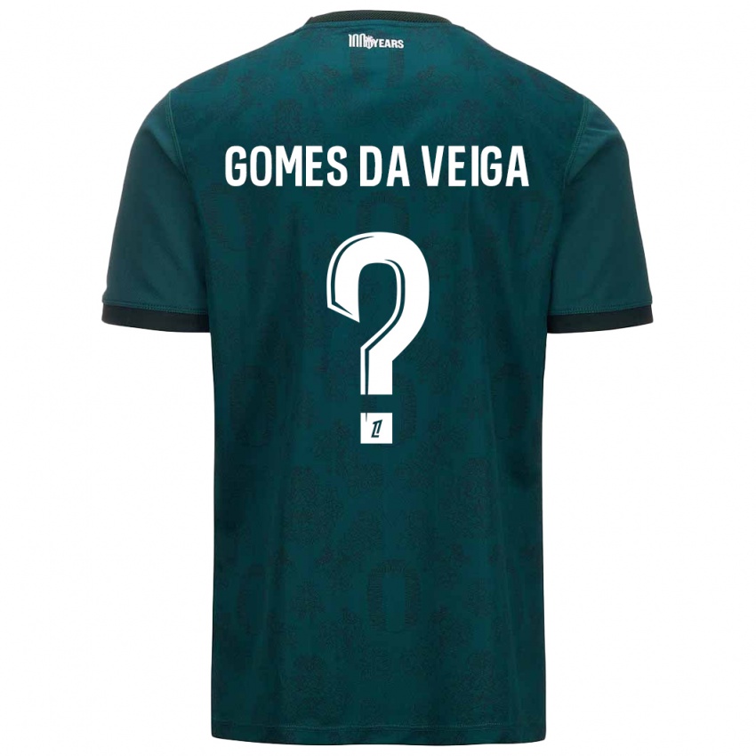 Gyermek Melvin Gomes Da Veiga #0 Sötétzöld Idegenbeli Jersey 2024/25 Mez Póló Ing