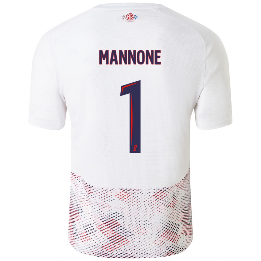 Gyermek Vito Mannone #1 Fehér Royal Blue Idegenbeli Jersey 2024/25 Mez Póló Ing