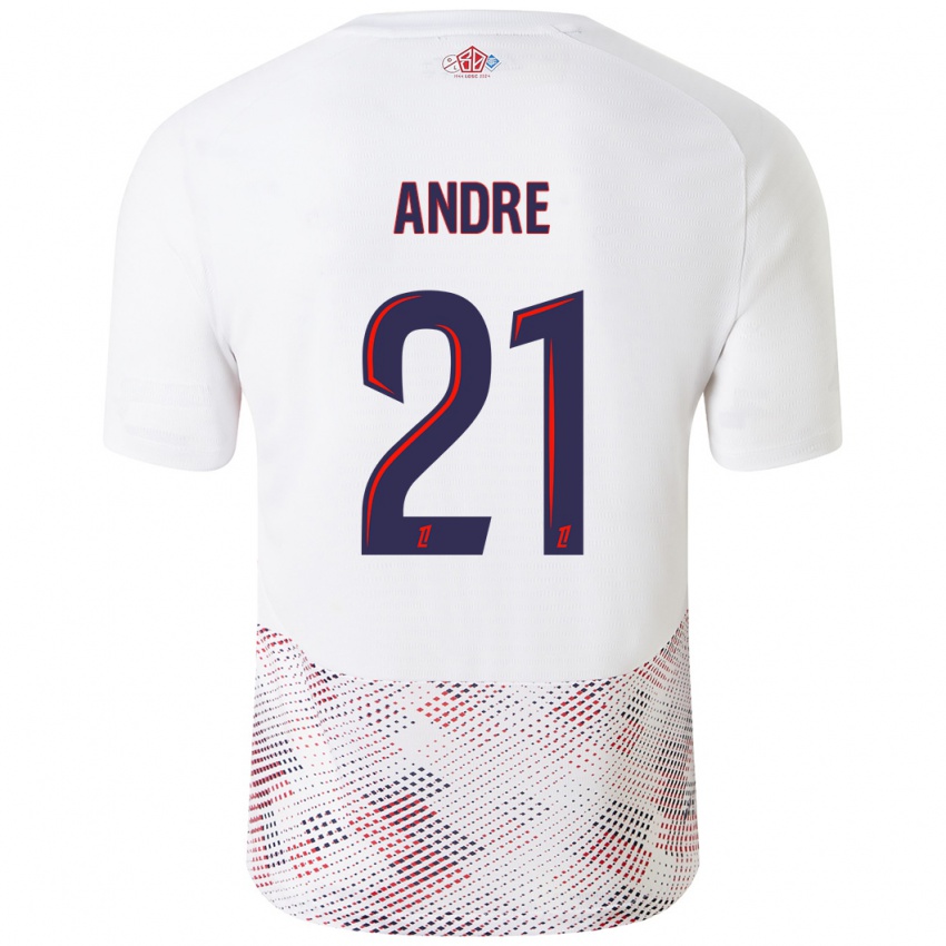 Gyermek Benjamin André #21 Fehér Royal Blue Idegenbeli Jersey 2024/25 Mez Póló Ing