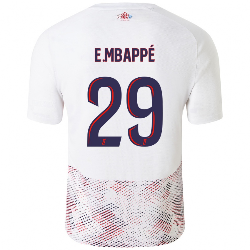 Gyermek Ethan Mbappe #29 Fehér Royal Blue Idegenbeli Jersey 2024/25 Mez Póló Ing