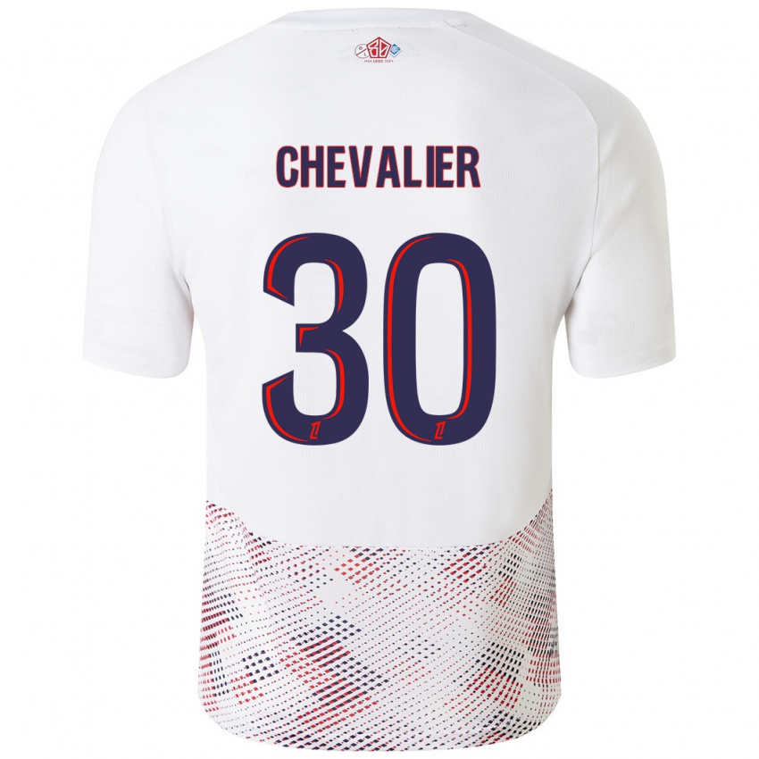 Gyermek Lucas Chevalier #30 Fehér Royal Blue Idegenbeli Jersey 2024/25 Mez Póló Ing