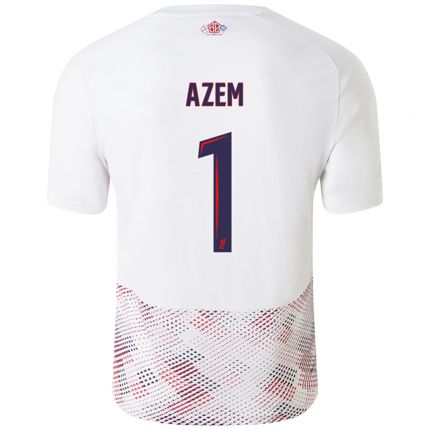 Gyermek Floriane Azem #1 Fehér Royal Blue Idegenbeli Jersey 2024/25 Mez Póló Ing