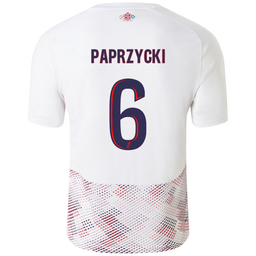 Gyermek Aurore Paprzycki #6 Fehér Royal Blue Idegenbeli Jersey 2024/25 Mez Póló Ing