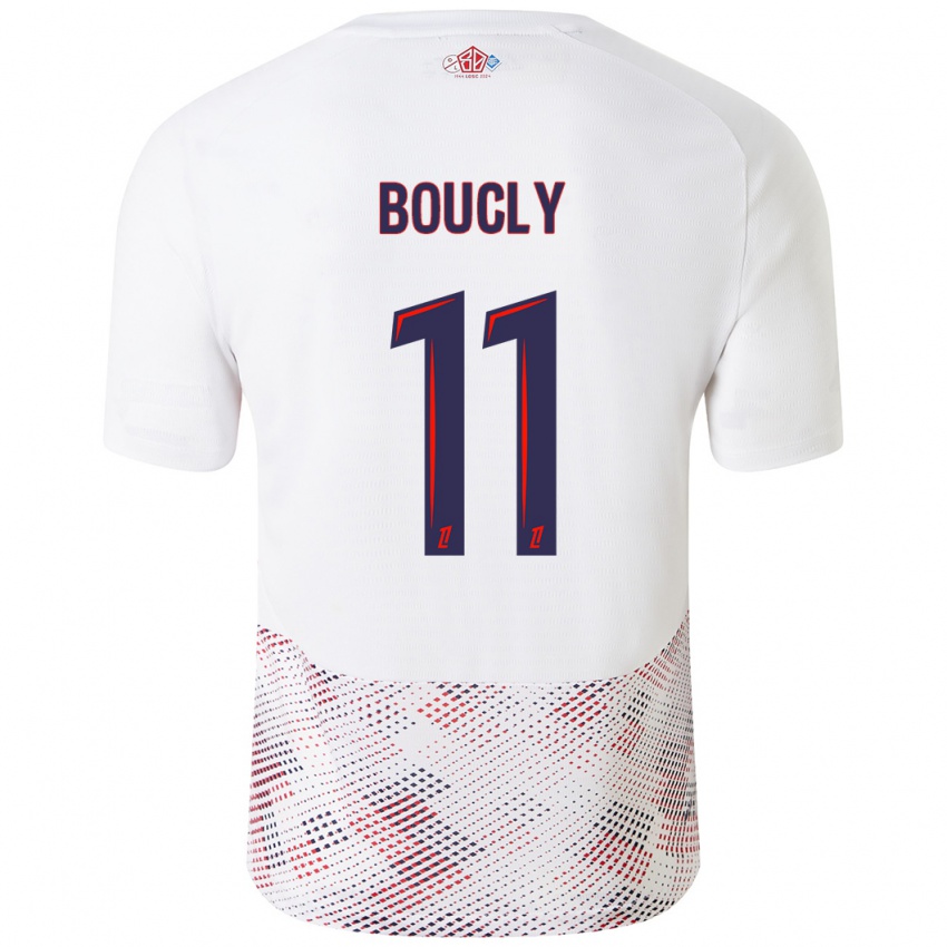 Gyermek Maïté Boucly #11 Fehér Royal Blue Idegenbeli Jersey 2024/25 Mez Póló Ing