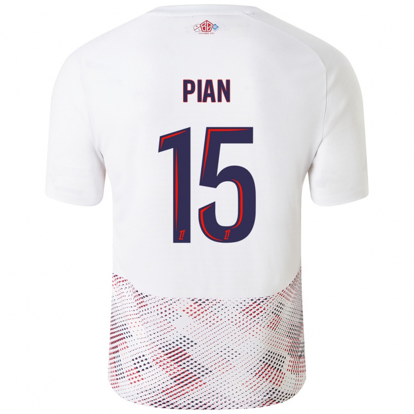 Gyermek Julie Pian #15 Fehér Royal Blue Idegenbeli Jersey 2024/25 Mez Póló Ing