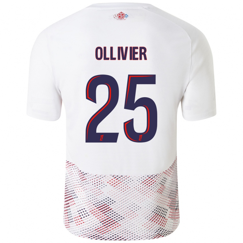 Gyermek Agathe Ollivier #25 Fehér Royal Blue Idegenbeli Jersey 2024/25 Mez Póló Ing