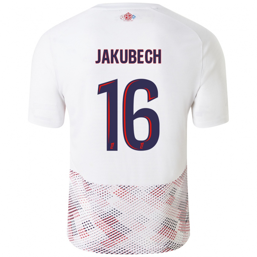 Gyermek Adam Jakubech #16 Fehér Royal Blue Idegenbeli Jersey 2024/25 Mez Póló Ing