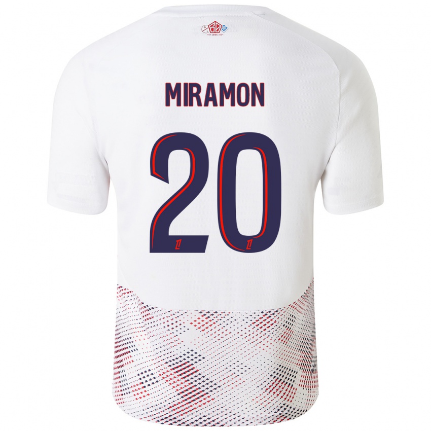 Gyermek Ignacio Miramón #20 Fehér Royal Blue Idegenbeli Jersey 2024/25 Mez Póló Ing