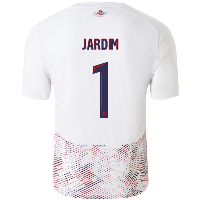 Gyermek Leo Jardim #1 Fehér Royal Blue Idegenbeli Jersey 2024/25 Mez Póló Ing