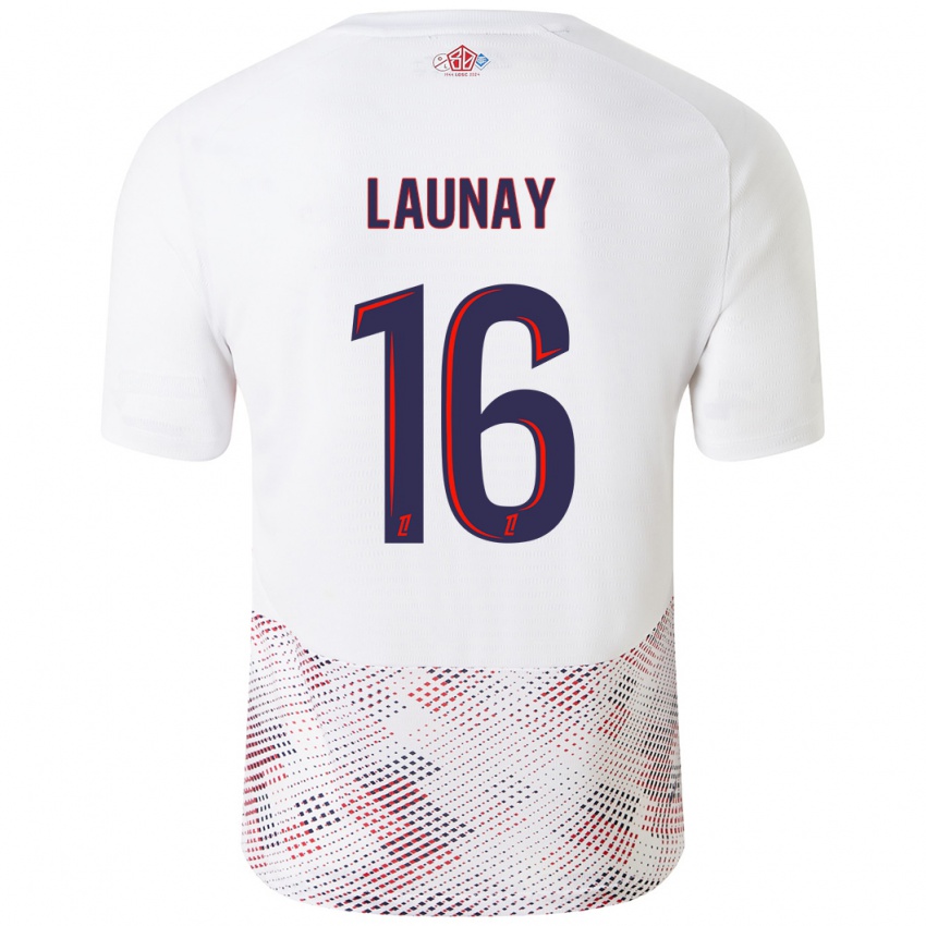 Gyermek Elisa Launay #16 Fehér Royal Blue Idegenbeli Jersey 2024/25 Mez Póló Ing