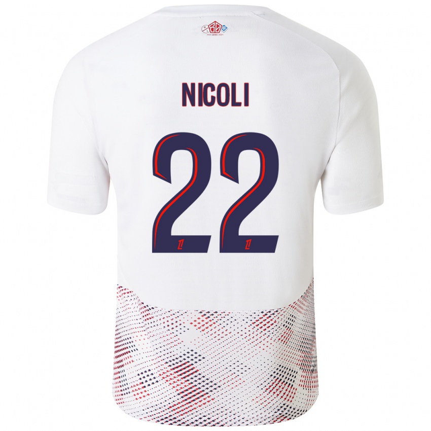 Gyermek Morgane Nicoli #22 Fehér Royal Blue Idegenbeli Jersey 2024/25 Mez Póló Ing