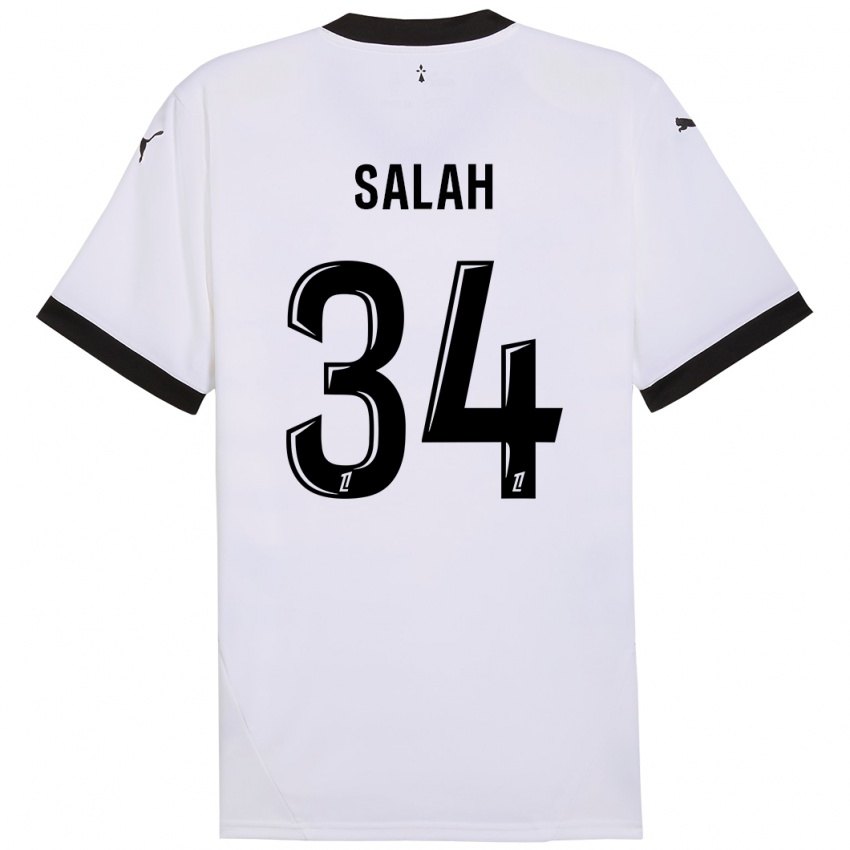 Gyermek Ibrahim Salah #34 Fehér Fekete Idegenbeli Jersey 2024/25 Mez Póló Ing