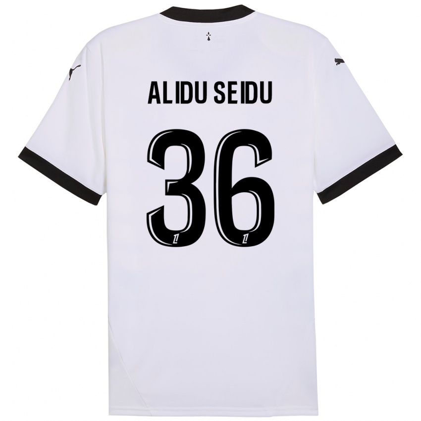 Gyermek Alidu Seidu #36 Fehér Fekete Idegenbeli Jersey 2024/25 Mez Póló Ing