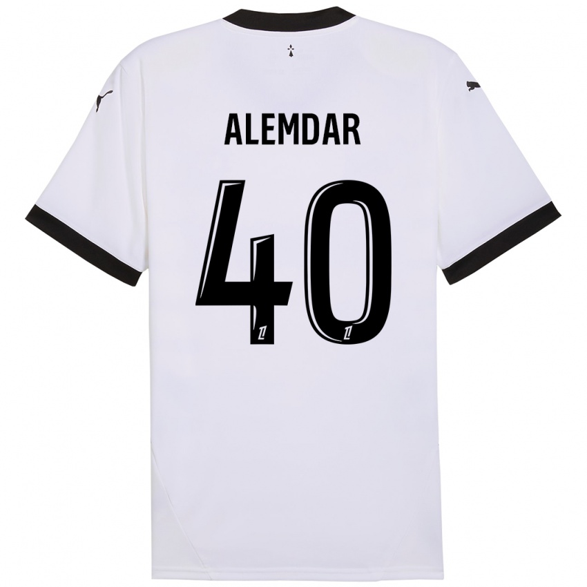 Gyermek Doğan Alemdar #40 Fehér Fekete Idegenbeli Jersey 2024/25 Mez Póló Ing