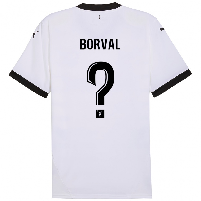 Gyermek Cyril Borval #0 Fehér Fekete Idegenbeli Jersey 2024/25 Mez Póló Ing