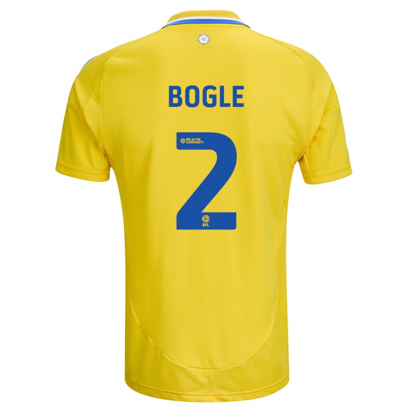 Gyermek Jayden Bogle #2 Sárga Kék Idegenbeli Jersey 2024/25 Mez Póló Ing