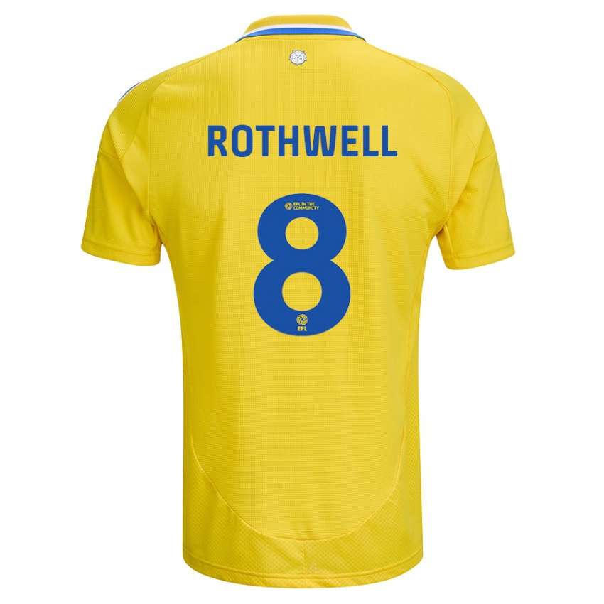 Gyermek Joe Rothwell #8 Sárga Kék Idegenbeli Jersey 2024/25 Mez Póló Ing