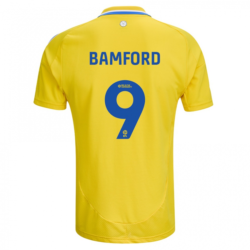 Gyermek Patrick Bamford #9 Sárga Kék Idegenbeli Jersey 2024/25 Mez Póló Ing