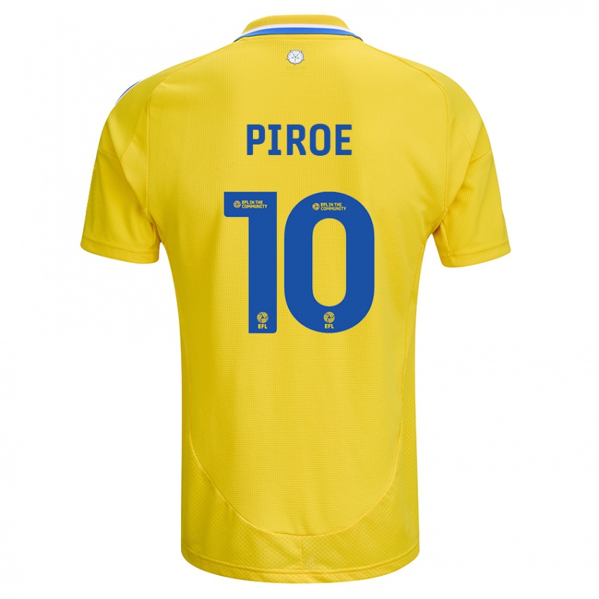 Gyermek Joël Piroe #10 Sárga Kék Idegenbeli Jersey 2024/25 Mez Póló Ing