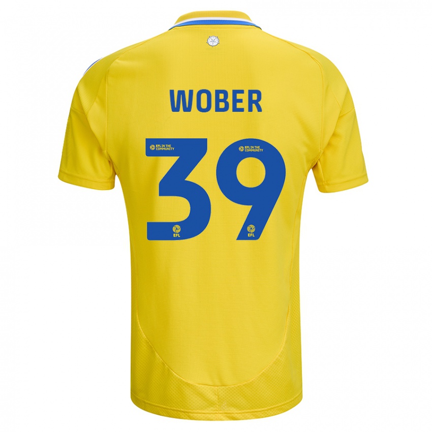 Gyermek Maximilian Wöber #39 Sárga Kék Idegenbeli Jersey 2024/25 Mez Póló Ing