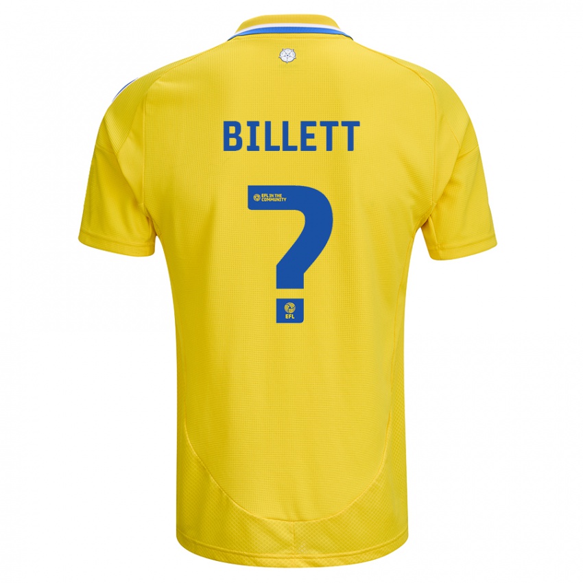 Gyermek Joe Billett #0 Sárga Kék Idegenbeli Jersey 2024/25 Mez Póló Ing