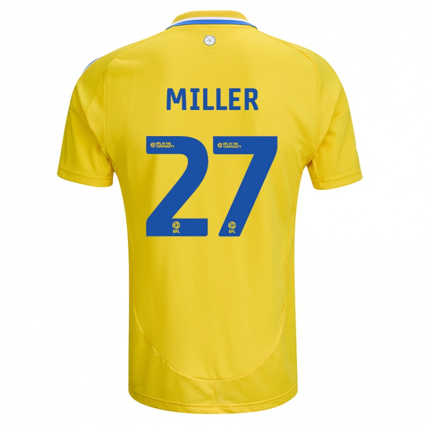 Gyermek Amari Miller #27 Sárga Kék Idegenbeli Jersey 2024/25 Mez Póló Ing