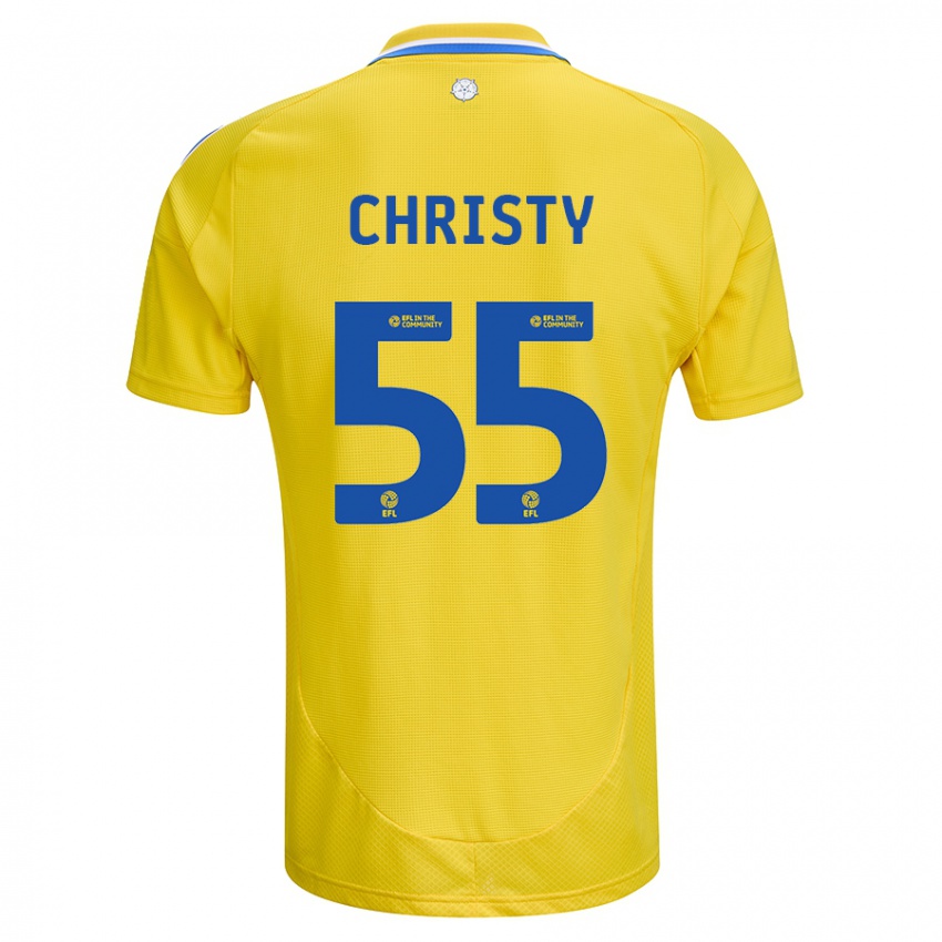 Gyermek Harry Christy #55 Sárga Kék Idegenbeli Jersey 2024/25 Mez Póló Ing