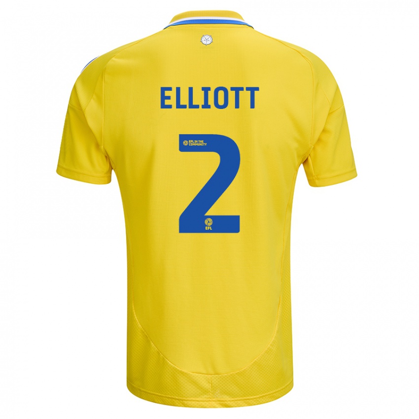 Gyermek Izzy Elliott #2 Sárga Kék Idegenbeli Jersey 2024/25 Mez Póló Ing