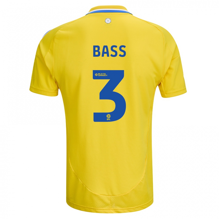 Gyermek Rebekah Bass #3 Sárga Kék Idegenbeli Jersey 2024/25 Mez Póló Ing