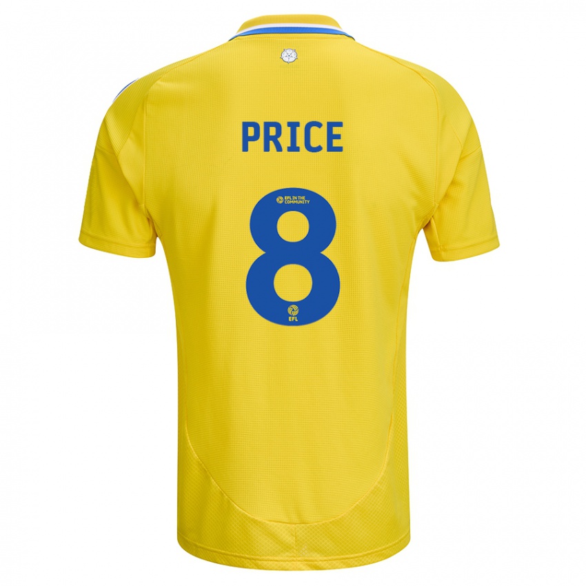 Gyermek Leoni Price #8 Sárga Kék Idegenbeli Jersey 2024/25 Mez Póló Ing