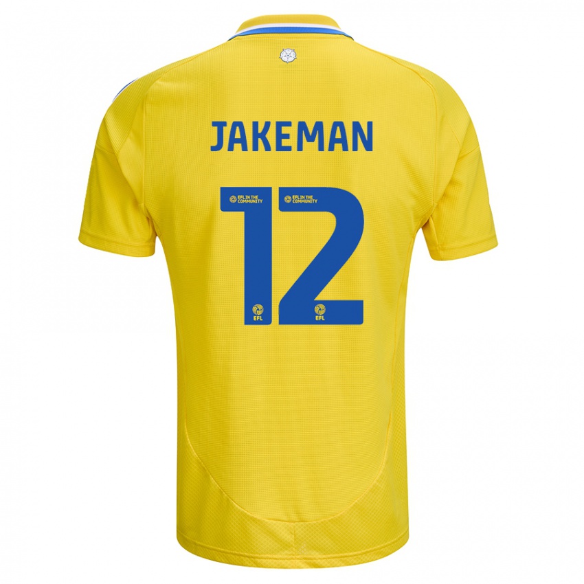 Gyermek Harriet Jakeman #12 Sárga Kék Idegenbeli Jersey 2024/25 Mez Póló Ing