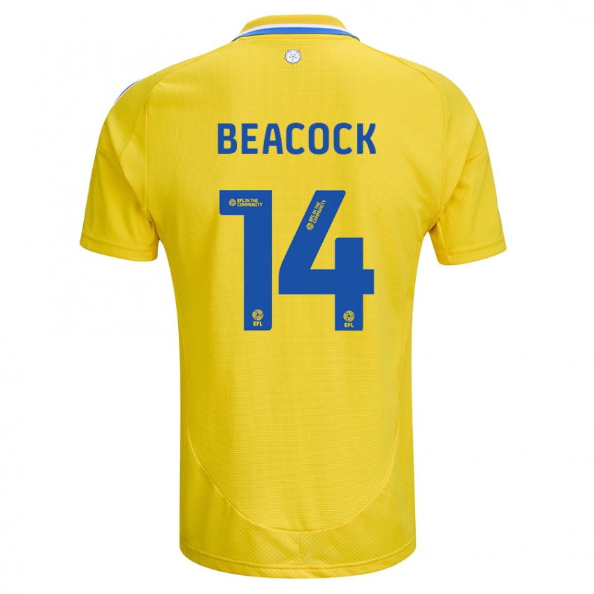 Gyermek Molly Beacock #14 Sárga Kék Idegenbeli Jersey 2024/25 Mez Póló Ing