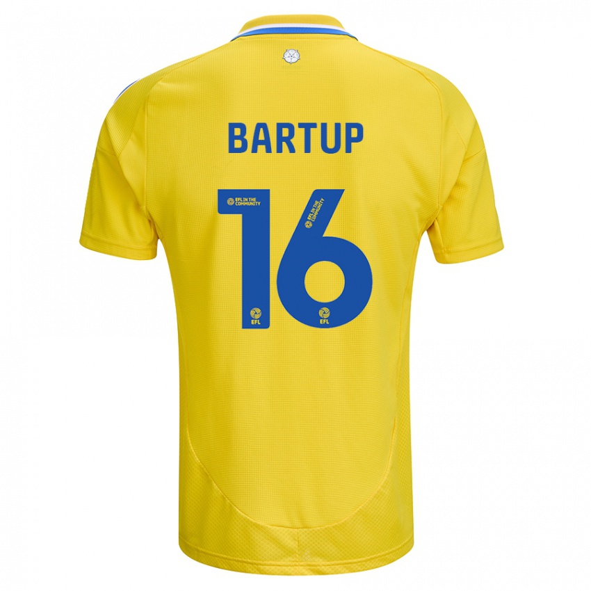 Gyermek Laura Bartup #16 Sárga Kék Idegenbeli Jersey 2024/25 Mez Póló Ing