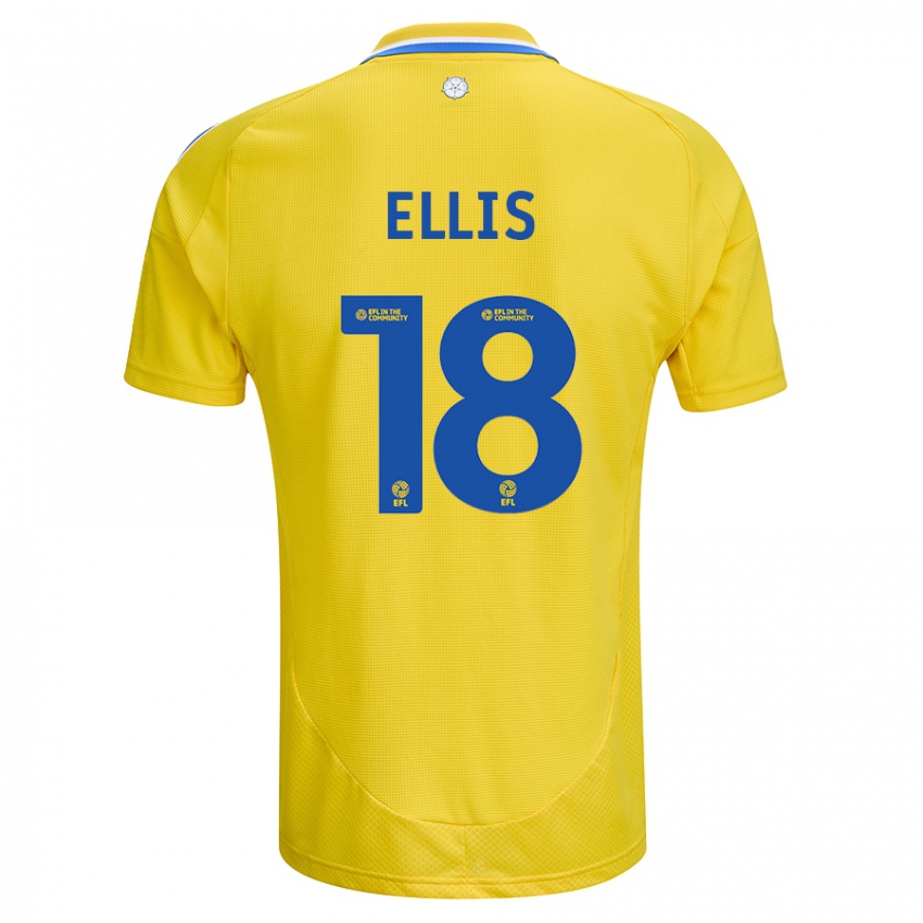 Gyermek Macy Ellis #18 Sárga Kék Idegenbeli Jersey 2024/25 Mez Póló Ing