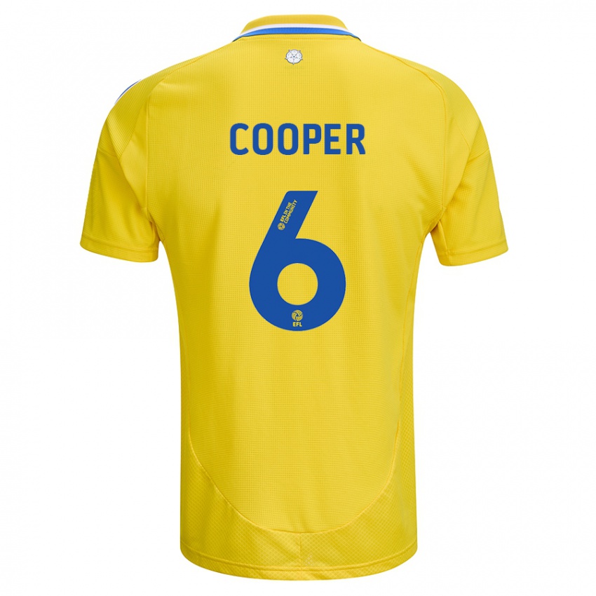 Gyermek Liam Cooper #6 Sárga Kék Idegenbeli Jersey 2024/25 Mez Póló Ing