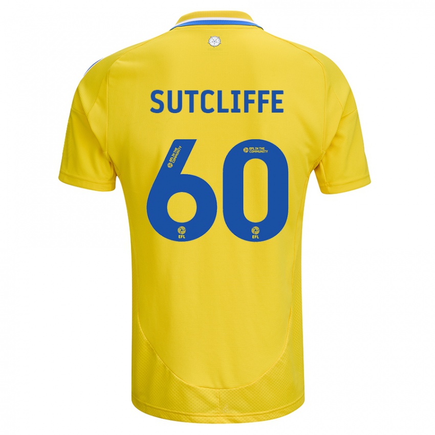 Gyermek Harvey Sutcliffe #60 Sárga Kék Idegenbeli Jersey 2024/25 Mez Póló Ing