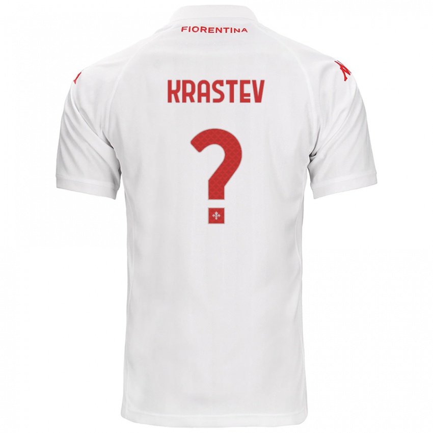 Gyermek Dimo Krastev #0 Fehér Idegenbeli Jersey 2024/25 Mez Póló Ing