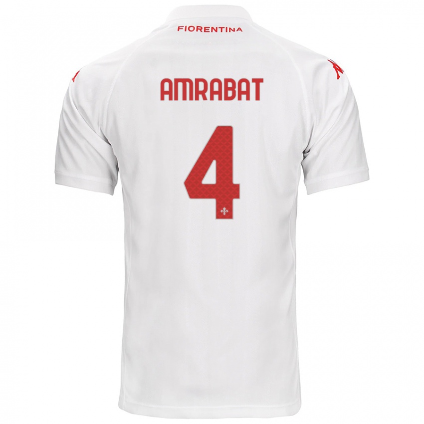 Gyermek Sofyan Amrabat #4 Fehér Idegenbeli Jersey 2024/25 Mez Póló Ing