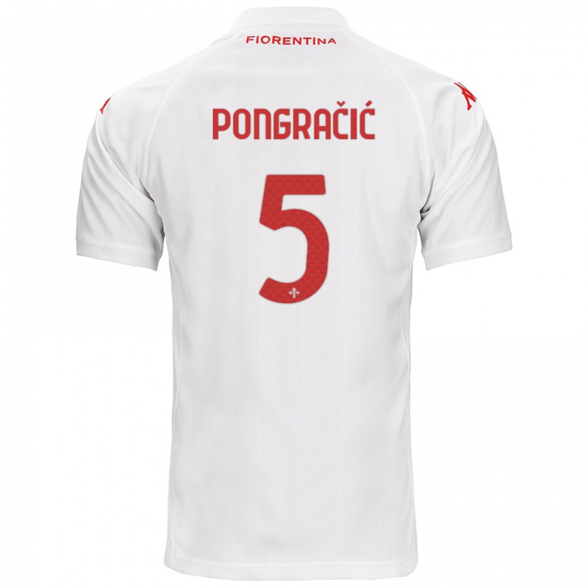 Gyermek Marin Pongračić #5 Fehér Idegenbeli Jersey 2024/25 Mez Póló Ing